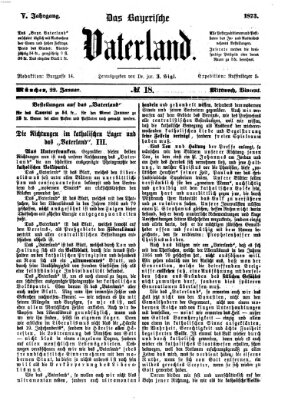 Das bayerische Vaterland Mittwoch 22. Januar 1873