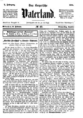 Das bayerische Vaterland Donnerstag 27. Februar 1873