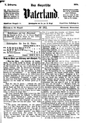 Das bayerische Vaterland Mittwoch 20. August 1873