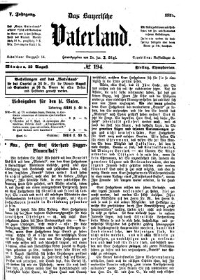 Das bayerische Vaterland Freitag 22. August 1873