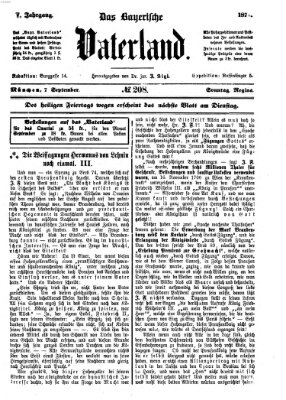 Das bayerische Vaterland Sonntag 7. September 1873