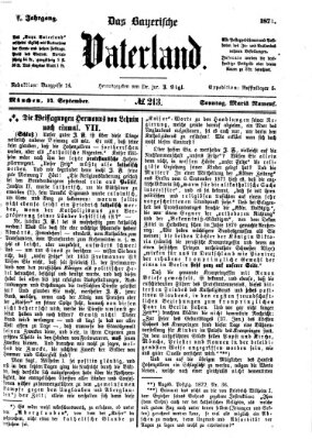 Das bayerische Vaterland Sonntag 14. September 1873