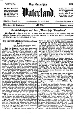 Das bayerische Vaterland Sonntag 28. September 1873