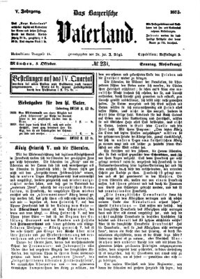 Das bayerische Vaterland Sonntag 5. Oktober 1873