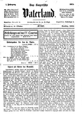 Das bayerische Vaterland Samstag 18. Oktober 1873