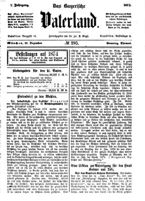 Das bayerische Vaterland Sonntag 21. Dezember 1873