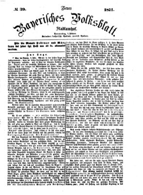 Neues bayerisches Volksblatt Donnerstag 9. Februar 1871