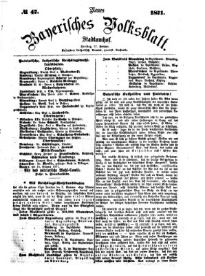 Neues bayerisches Volksblatt Freitag 17. Februar 1871