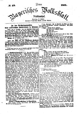 Neues bayerisches Volksblatt Sonntag 19. Februar 1871