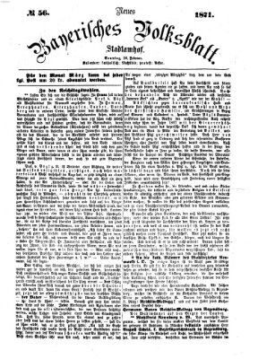 Neues bayerisches Volksblatt Sonntag 26. Februar 1871