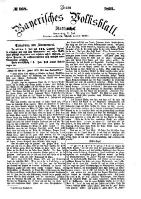 Neues bayerisches Volksblatt Donnerstag 22. Juni 1871