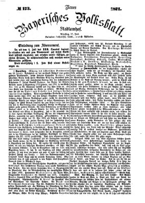 Neues bayerisches Volksblatt Dienstag 27. Juni 1871