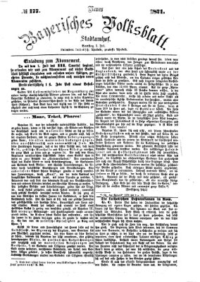 Neues bayerisches Volksblatt Samstag 1. Juli 1871