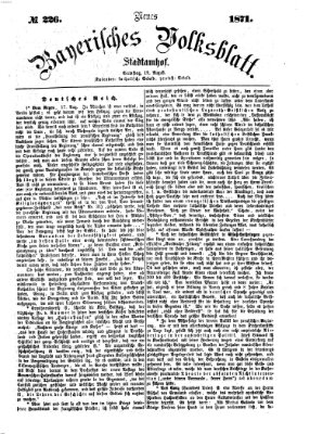 Neues bayerisches Volksblatt Samstag 19. August 1871