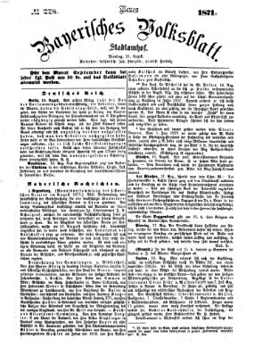 Neues bayerisches Volksblatt Montag 21. August 1871