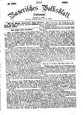 Neues bayerisches Volksblatt Mittwoch 23. August 1871