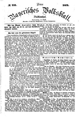 Neues bayerisches Volksblatt Donnerstag 24. August 1871