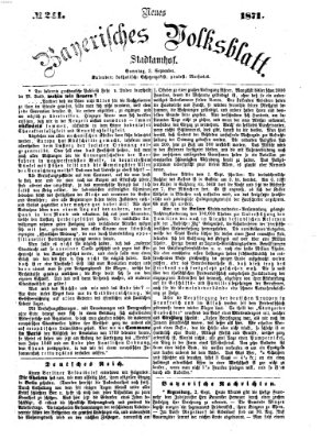 Neues bayerisches Volksblatt Sonntag 3. September 1871