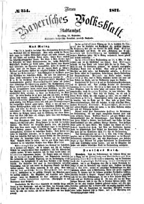 Neues bayerisches Volksblatt Samstag 16. September 1871