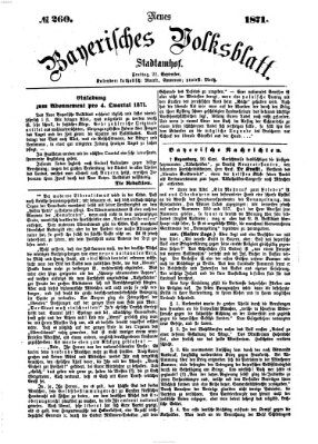 Neues bayerisches Volksblatt Freitag 22. September 1871