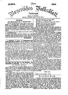 Neues bayerisches Volksblatt Dienstag 26. September 1871