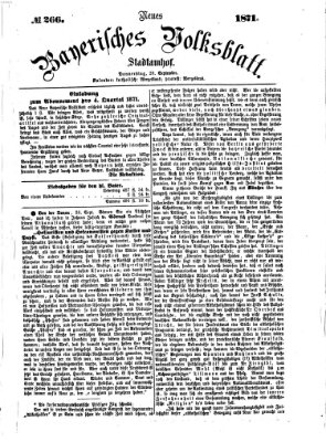 Neues bayerisches Volksblatt Donnerstag 28. September 1871