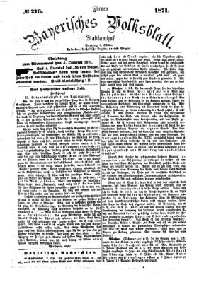 Neues bayerisches Volksblatt Sonntag 8. Oktober 1871