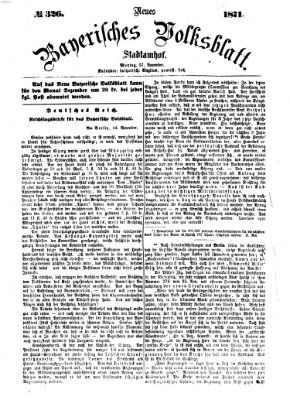 Neues bayerisches Volksblatt Montag 27. November 1871