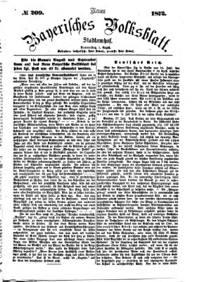 Neues bayerisches Volksblatt Donnerstag 1. August 1872