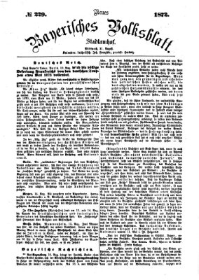 Neues bayerisches Volksblatt Mittwoch 21. August 1872
