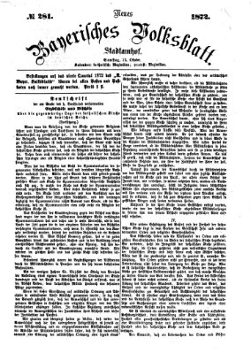 Neues bayerisches Volksblatt Samstag 12. Oktober 1872