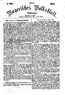 Neues bayerisches Volksblatt Mittwoch 23. Oktober 1872