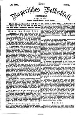 Neues bayerisches Volksblatt Samstag 26. Oktober 1872