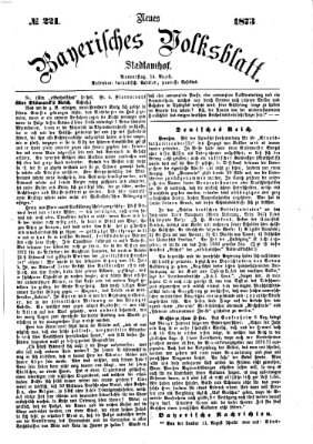 Neues bayerisches Volksblatt Donnerstag 14. August 1873