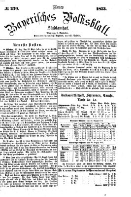 Neues bayerisches Volksblatt Montag 1. September 1873