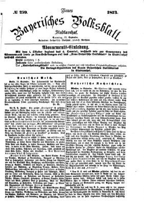 Neues bayerisches Volksblatt Sonntag 21. September 1873