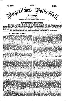 Neues bayerisches Volksblatt Sonntag 28. September 1873