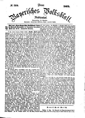 Neues bayerisches Volksblatt Donnerstag 20. November 1873