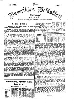 Neues bayerisches Volksblatt Montag 8. Dezember 1873