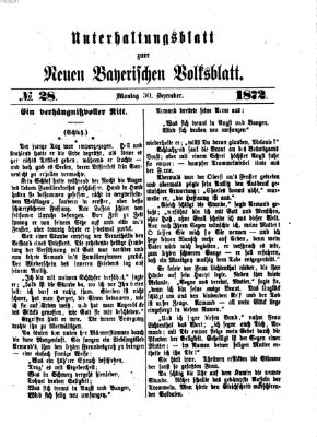 Neues bayerisches Volksblatt. Unterhaltungsblatt (Neues bayerisches Volksblatt) Montag 30. Dezember 1872