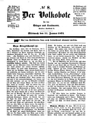 Der Volksbote für den Bürger und Landmann Mittwoch 11. Januar 1871