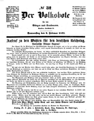 Der Volksbote für den Bürger und Landmann Donnerstag 9. Februar 1871