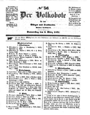 Der Volksbote für den Bürger und Landmann Donnerstag 9. März 1871