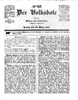 Der Volksbote für den Bürger und Landmann Freitag 10. März 1871