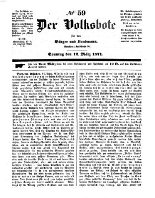 Der Volksbote für den Bürger und Landmann Sonntag 12. März 1871