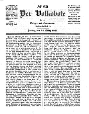 Der Volksbote für den Bürger und Landmann Freitag 24. März 1871