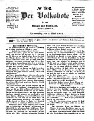 Der Volksbote für den Bürger und Landmann Donnerstag 4. Mai 1871