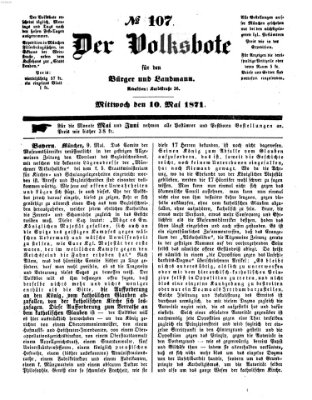 Der Volksbote für den Bürger und Landmann Mittwoch 10. Mai 1871