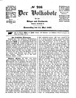 Der Volksbote für den Bürger und Landmann Donnerstag 11. Mai 1871