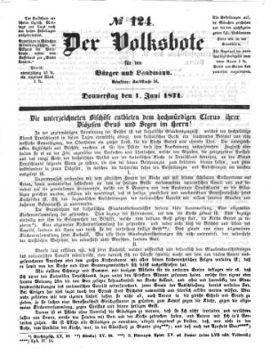 Der Volksbote für den Bürger und Landmann Donnerstag 1. Juni 1871